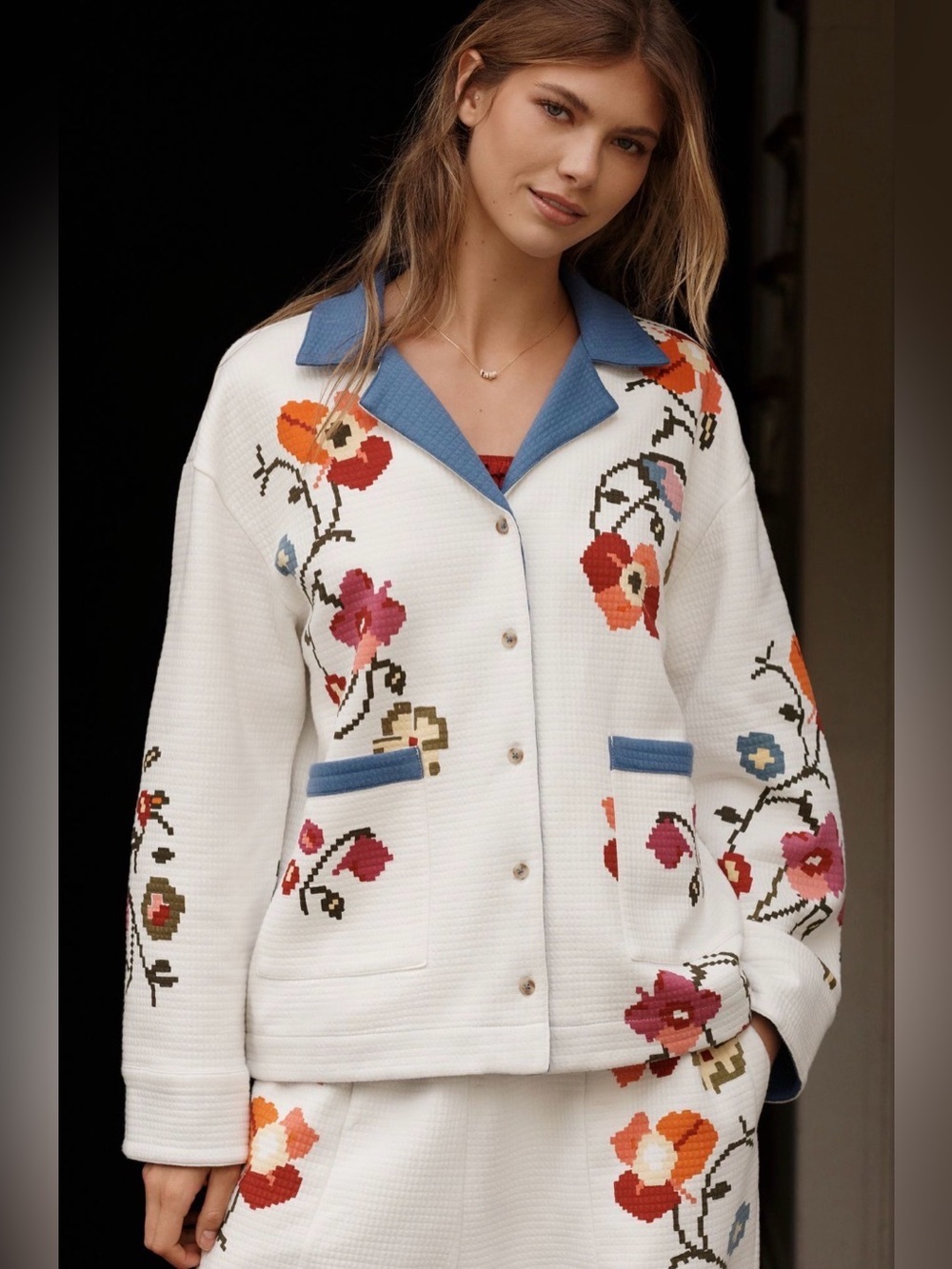 By Anthropologie Quilted Pajama Top